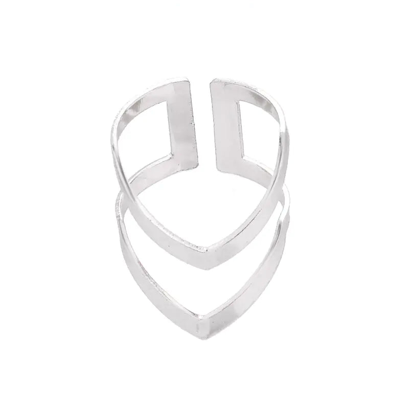 Adjustable Double V-Shape Women's Ring