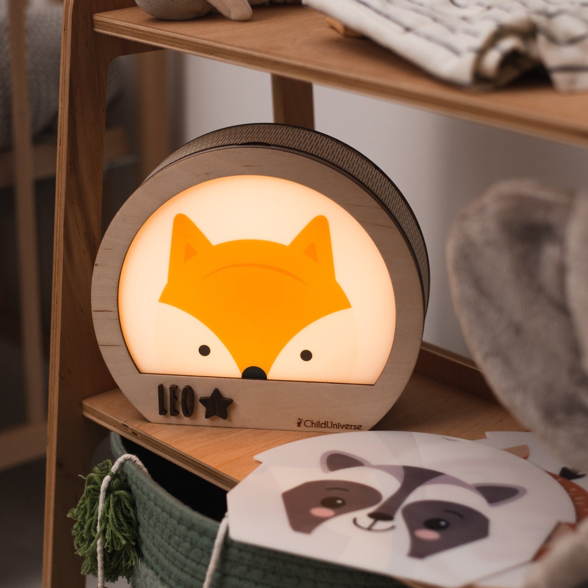 Personalized Fox Night Light for Nursery and Kids' Room