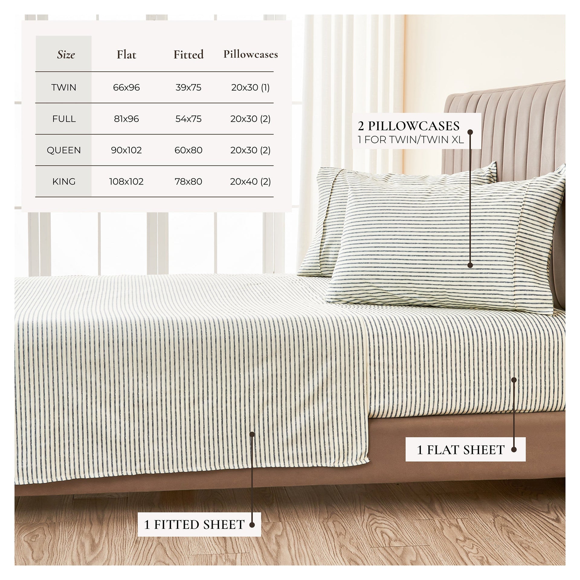 Striped Sheet Set - Evette Collection