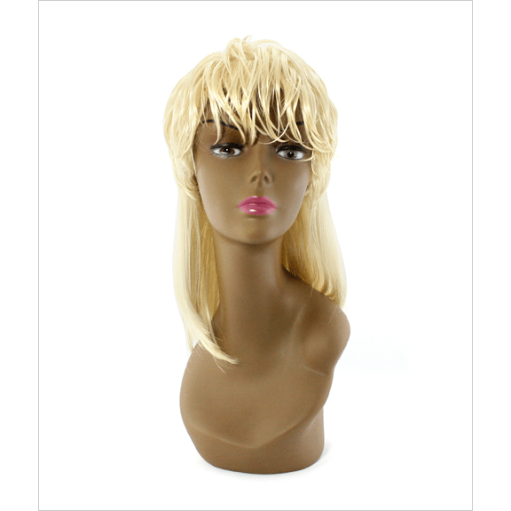 Blonde Nina Synthetic Wig with an 80s-inspired vintage style and solid color finish