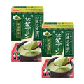 Two boxes of Nissin Welna Kyoto Itohkyuemon Uji Matcha Pudding Powder featuring traditional Japanese packaging
