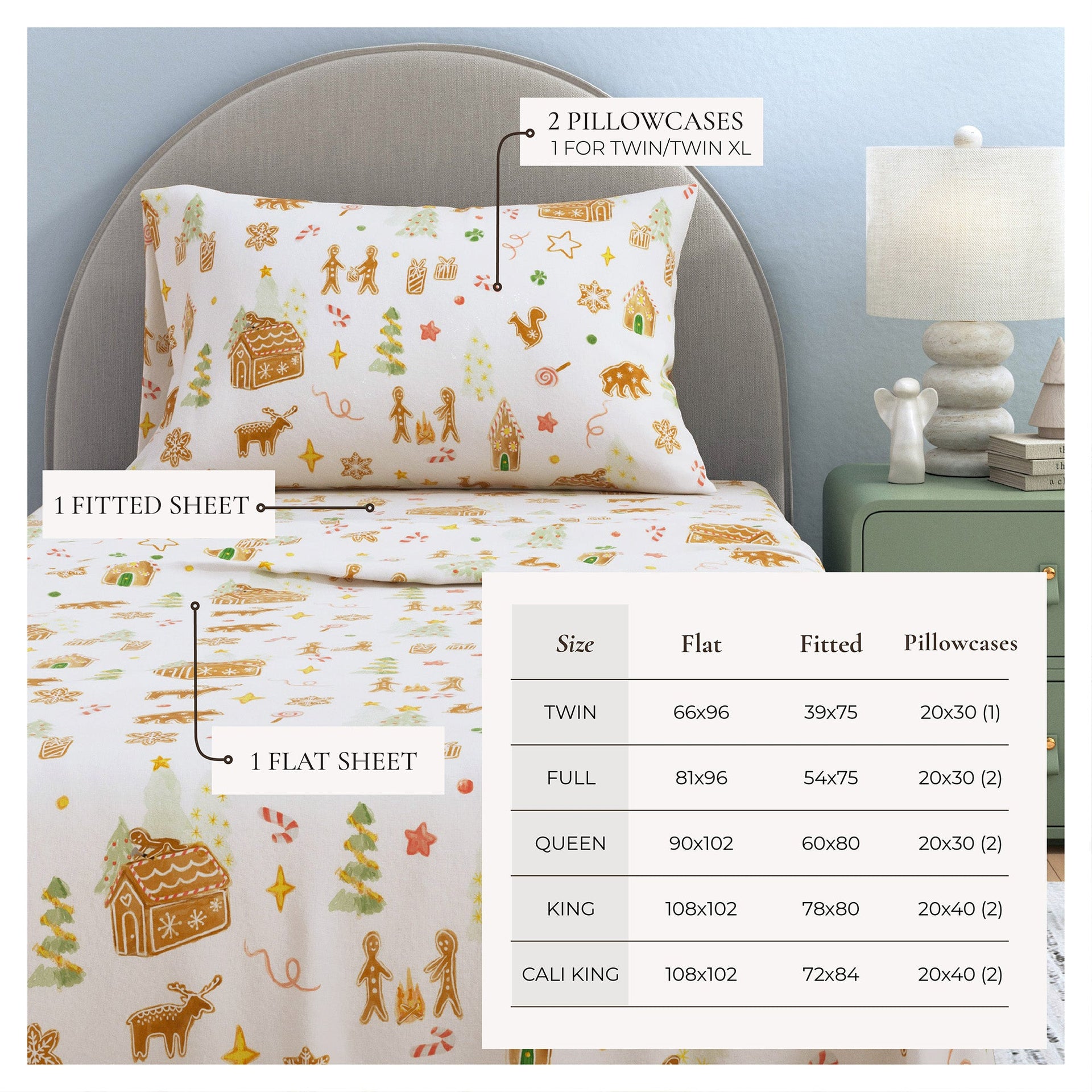 Turkish Cotton Flannel Sheet Set - Kids' Christmas Collection