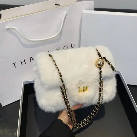 Fashionable Plush Crossbody Shoulder Bag