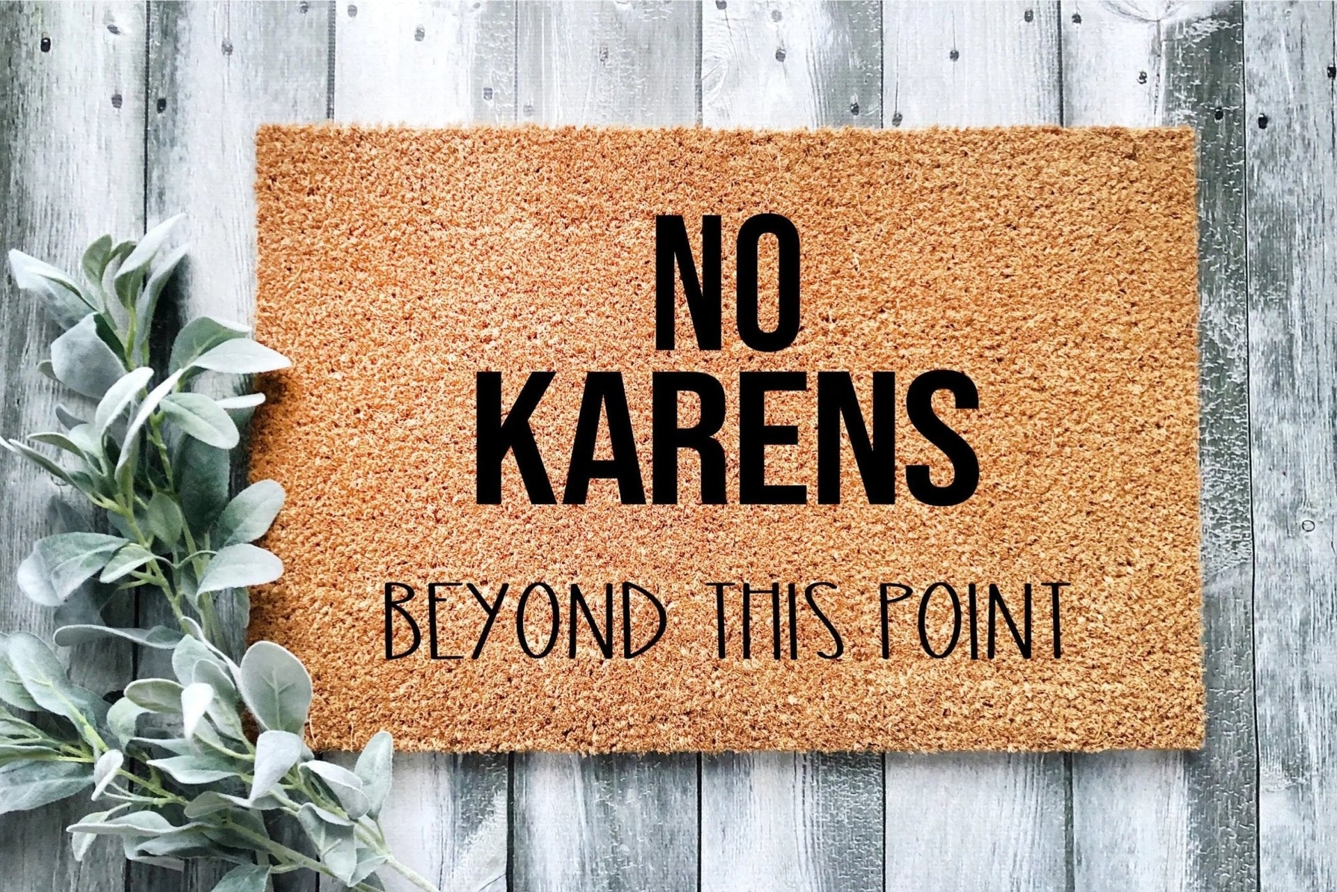 No Karens Beyond This Point Humorous Modern Entryway Doormat