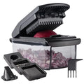 Cook with Color Vegetable Chopper - Multifunctional 11 in 1 Vegetable Chopper with Container - Food Chopper to Dice Chop Slice Julienne and Spiralize Black
