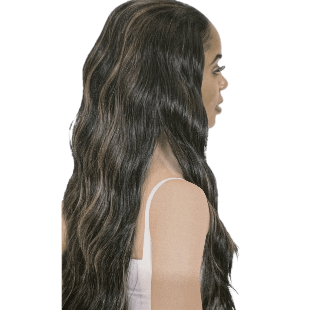 24-inch long Noblessé fashion wig with flowing synthetic fibers for a glamorous look