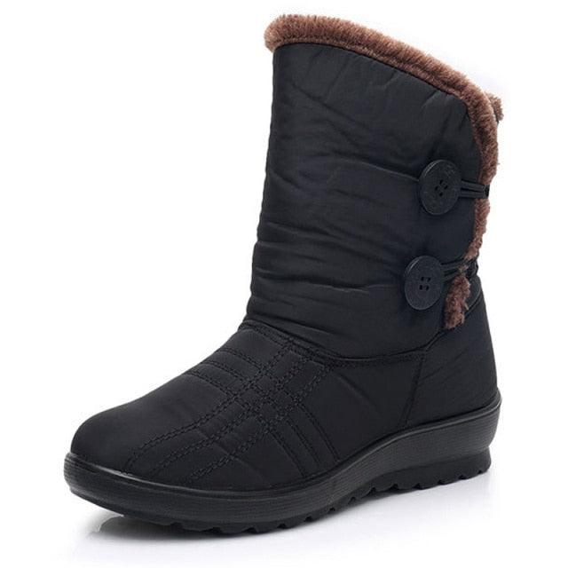 Womens Waterproof Snow Boots with Warm Plush Lining and Non-Slip Sole
