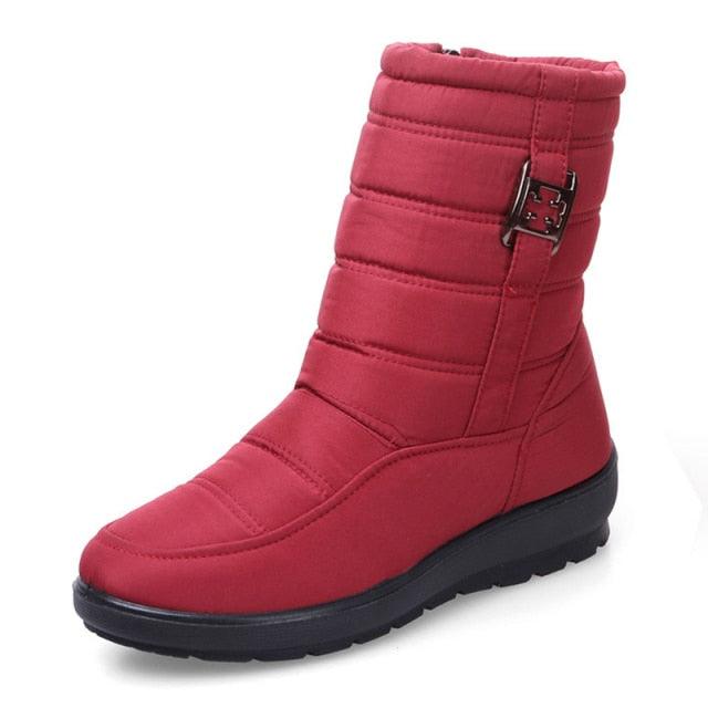 Womens Waterproof Snow Boots with Warm Plush Lining and Non-Slip Sole