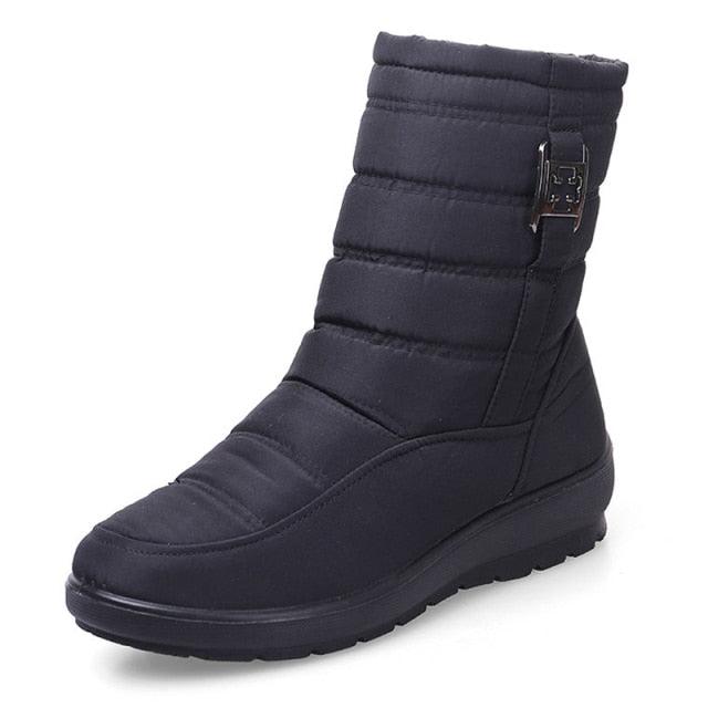 Womens Waterproof Snow Boots with Warm Plush Lining and Non-Slip Sole
