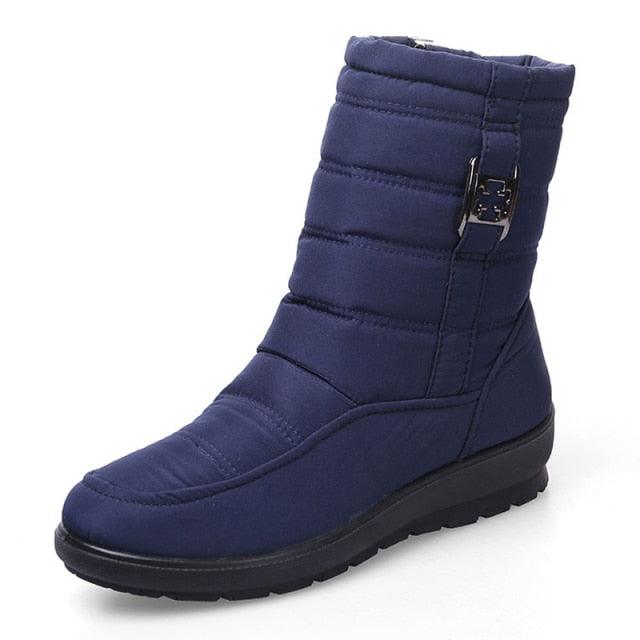 Womens Waterproof Snow Boots with Warm Plush Lining and Non-Slip Sole