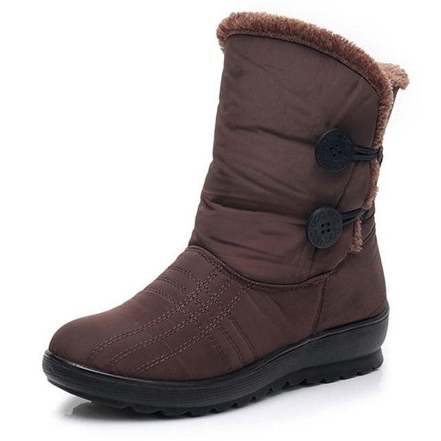 Womens Waterproof Snow Boots with Warm Plush Lining and Non-Slip Sole