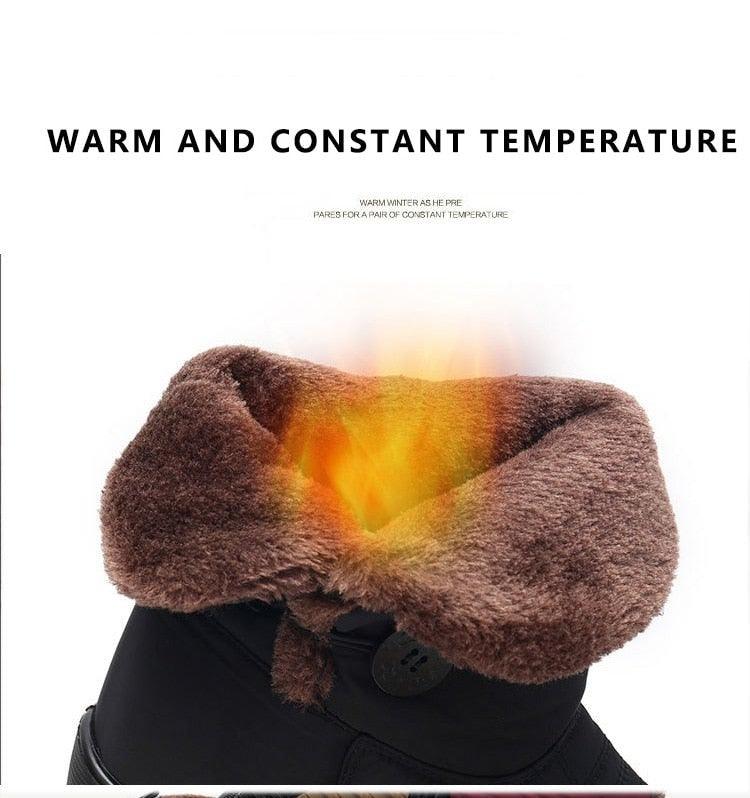 Womens Waterproof Snow Boots with Warm Plush Lining and Non-Slip Sole