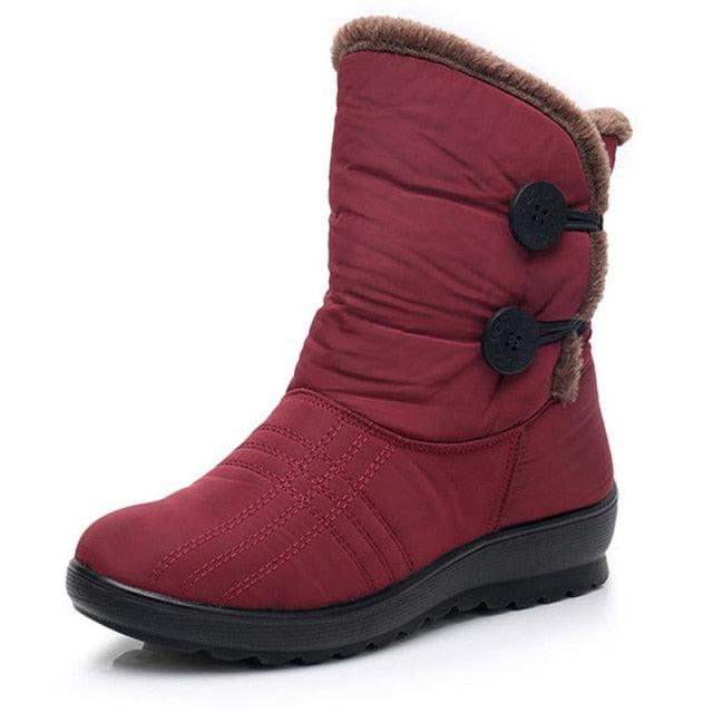 Womens Waterproof Snow Boots with Warm Plush Lining and Non-Slip Sole