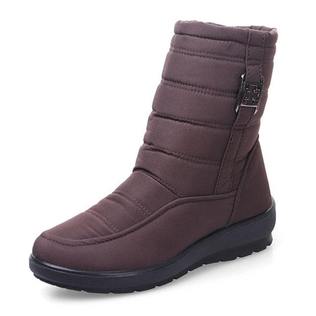Womens Waterproof Snow Boots with Warm Plush Lining and Non-Slip Sole