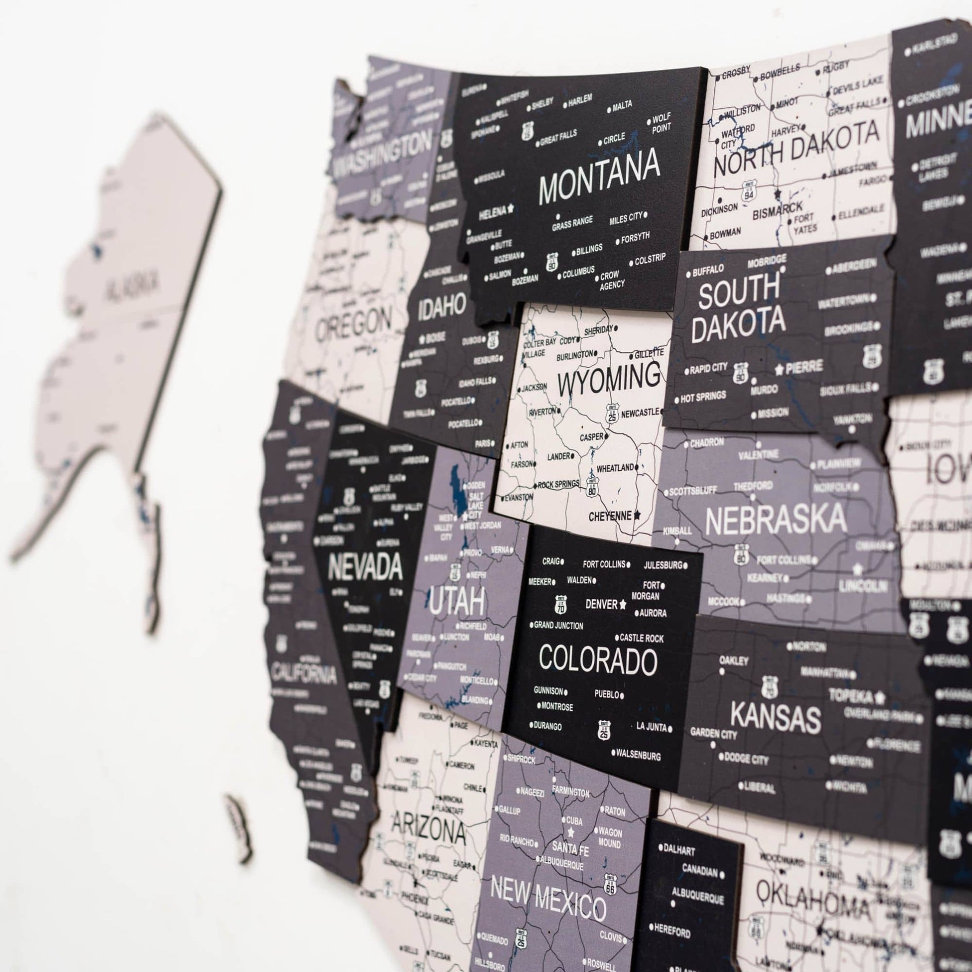 Wooden 3d Map of USA - Nordik
