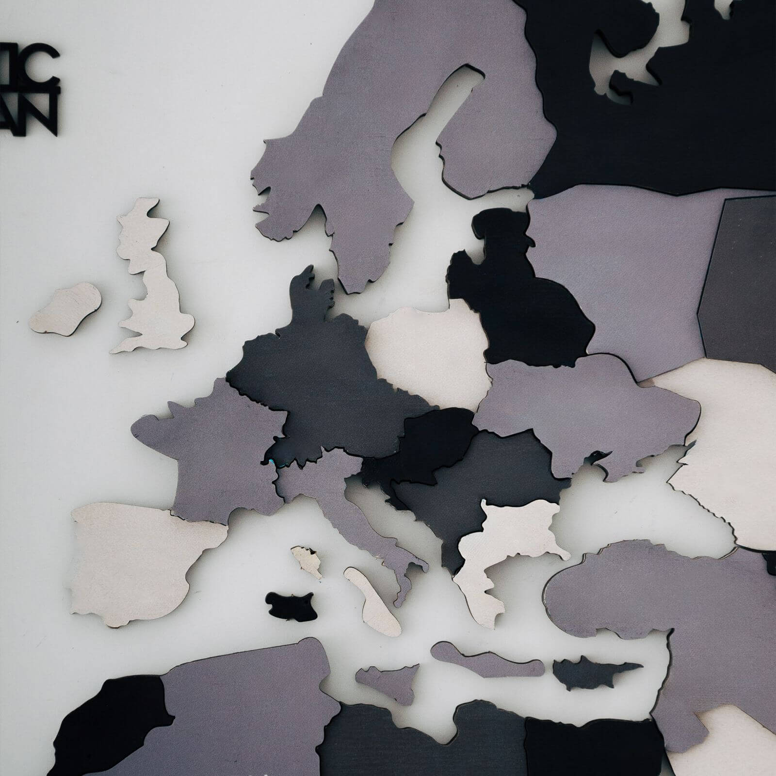 3D Wooden World Map Nordik Modern Minimalist Wall Art