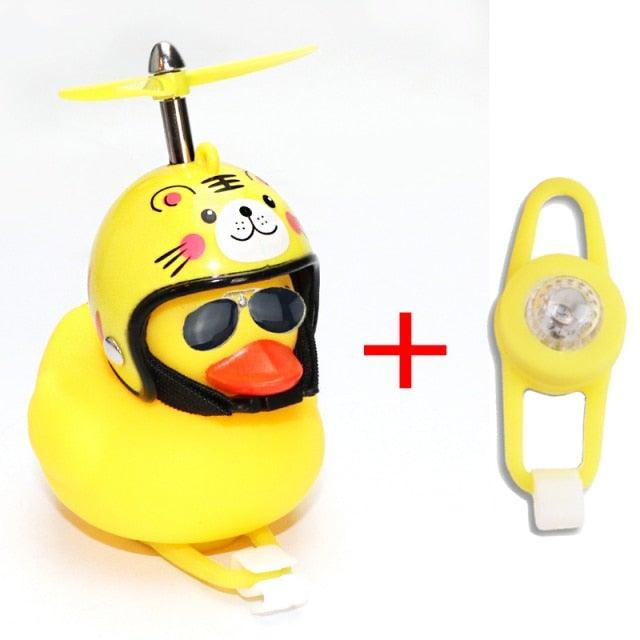 Yellow Duck Bike Ornament with Helmet - Cool Cycling Accessory