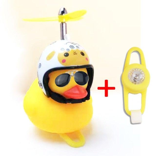 Yellow Duck Bike Ornament with Helmet - Cool Cycling Accessory
