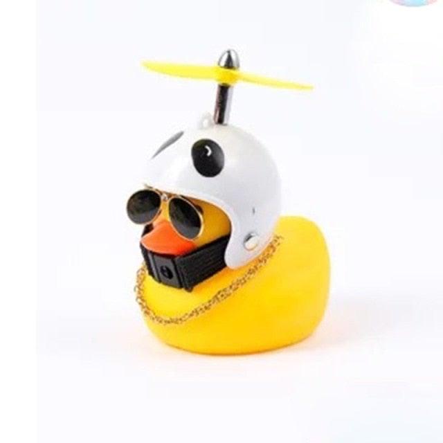 Yellow Duck Bike Ornament with Helmet - Cool Cycling Accessory
