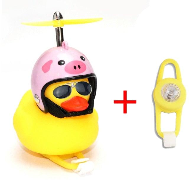 Yellow Duck Bike Ornament with Helmet - Cool Cycling Accessory