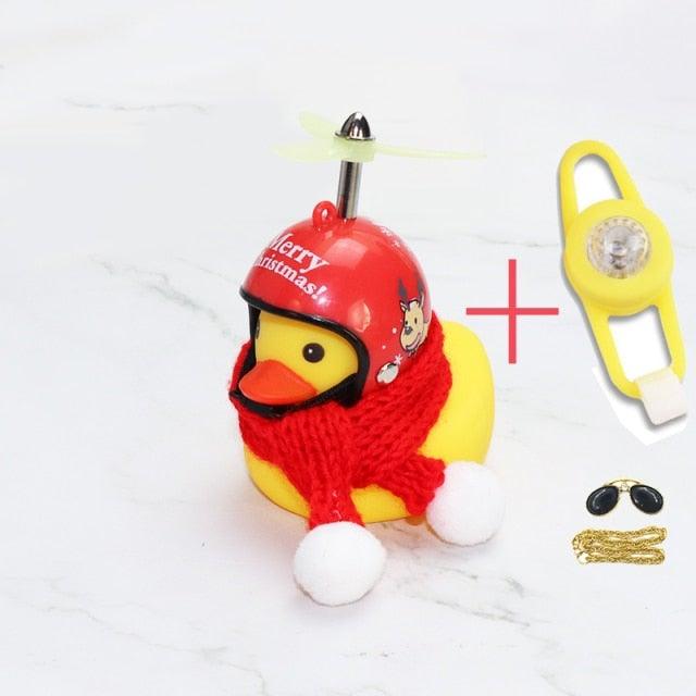 Yellow Duck Bike Ornament with Helmet - Cool Cycling Accessory