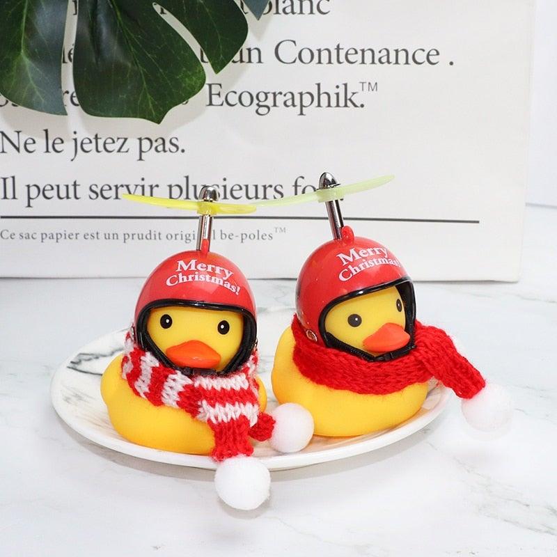 Yellow Duck Bike Ornament with Helmet - Cool Cycling Accessory