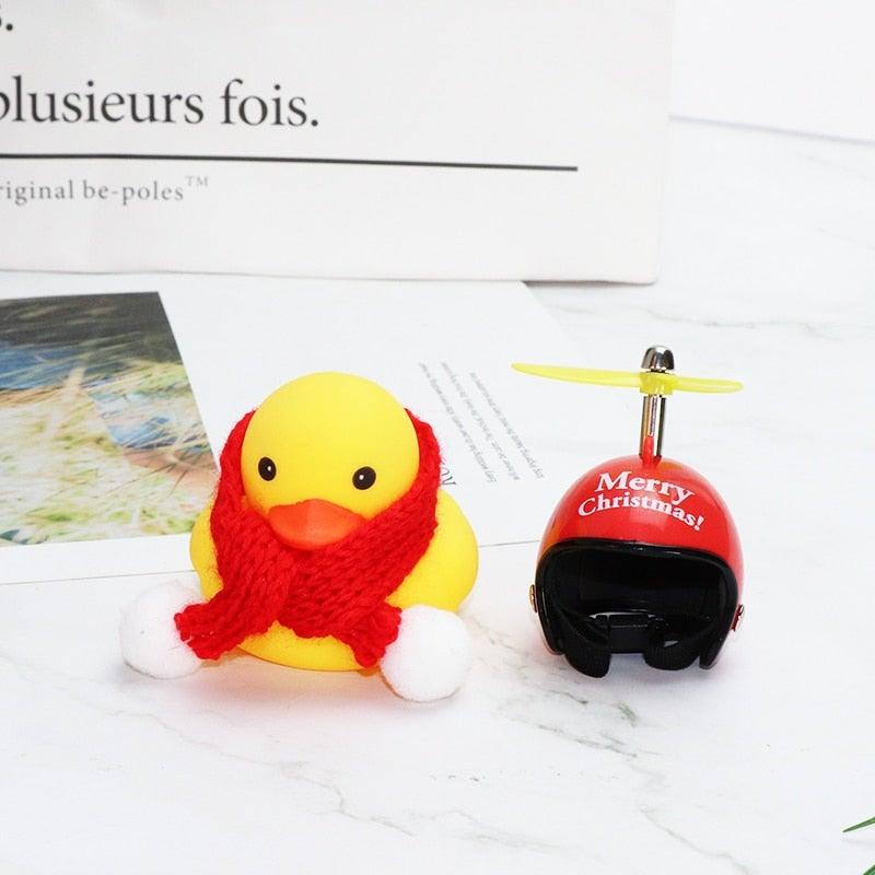 Yellow Duck Bike Ornament with Helmet - Cool Cycling Accessory