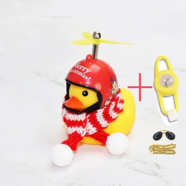 Yellow Duck Bike Ornament with Helmet - Cool Cycling Accessory