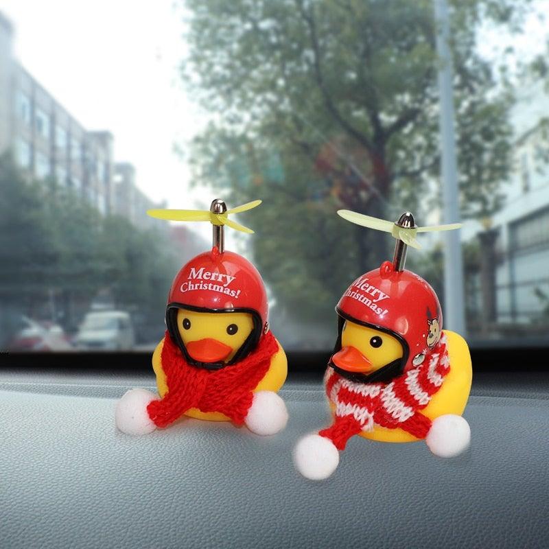 Yellow Duck Bike Ornament with Helmet - Cool Cycling Accessory
