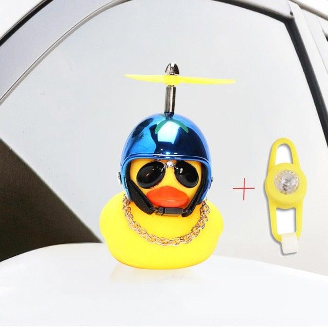 Yellow Duck Bike Ornament with Helmet - Cool Cycling Accessory