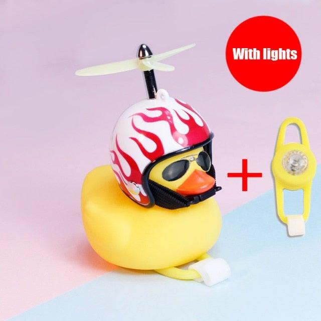 Yellow Duck Bike Ornament with Helmet - Cool Cycling Accessory