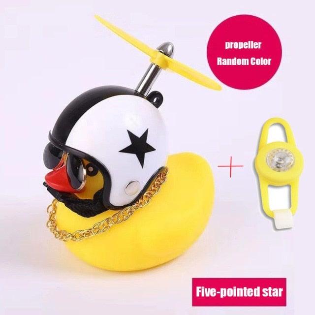 Yellow Duck Bike Ornament with Helmet - Cool Cycling Accessory