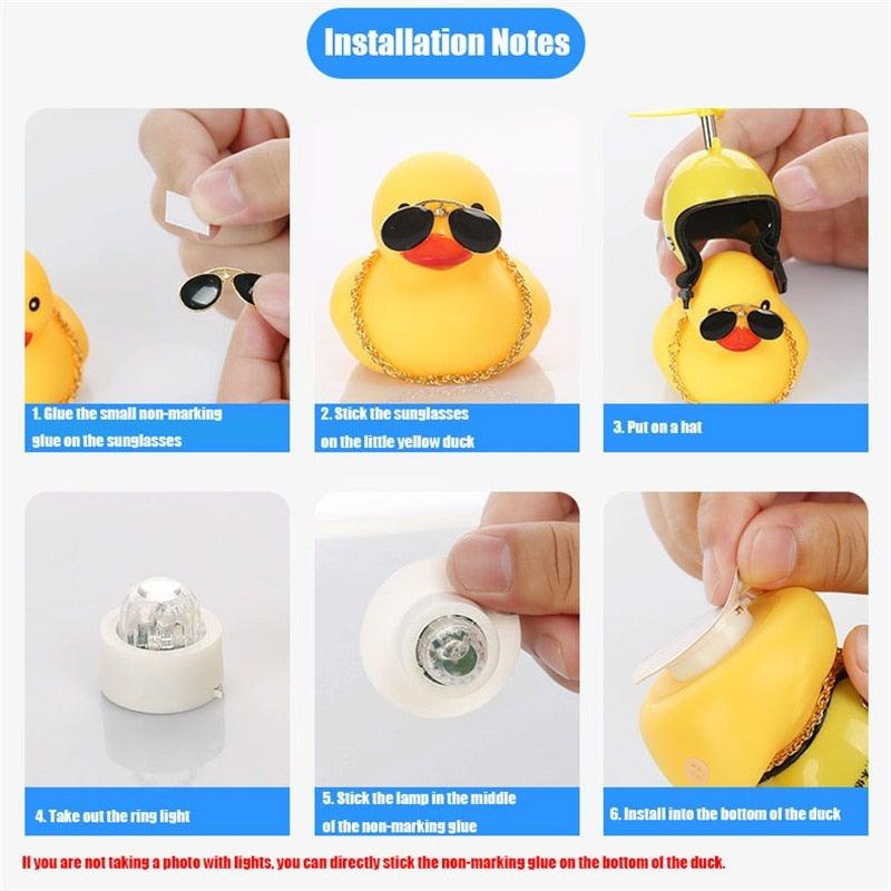 Yellow Duck Bike Ornament with Helmet - Cool Cycling Accessory