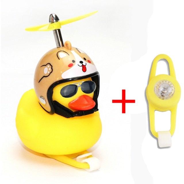 Yellow Duck Bike Ornament with Helmet - Cool Cycling Accessory