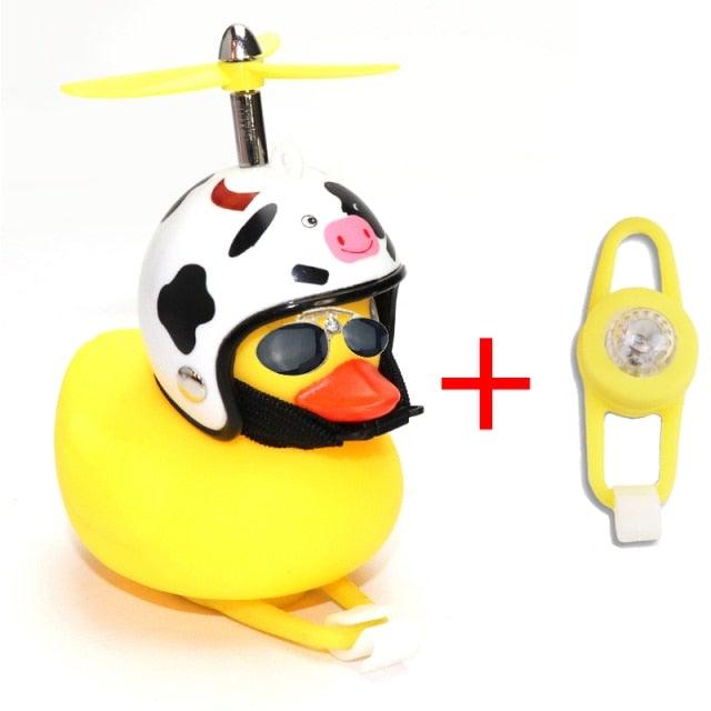 Yellow Duck Bike Ornament with Helmet - Cool Cycling Accessory