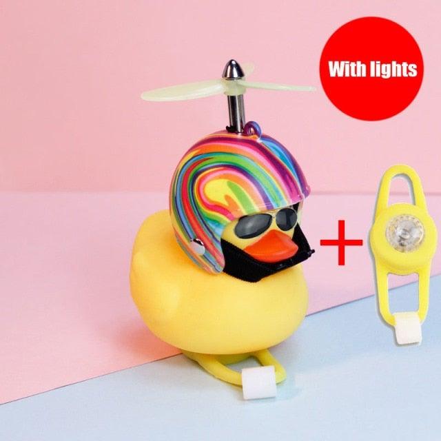 Yellow Duck Bike Ornament with Helmet - Cool Cycling Accessory