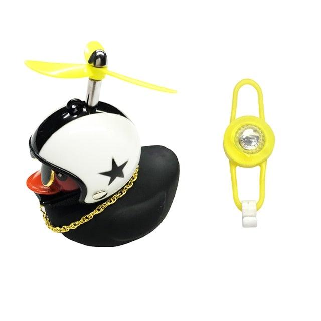 Yellow Duck Bike Ornament with Helmet - Cool Cycling Accessory