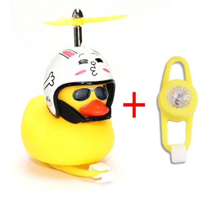 Yellow Duck Bike Ornament with Helmet - Cool Cycling Accessory