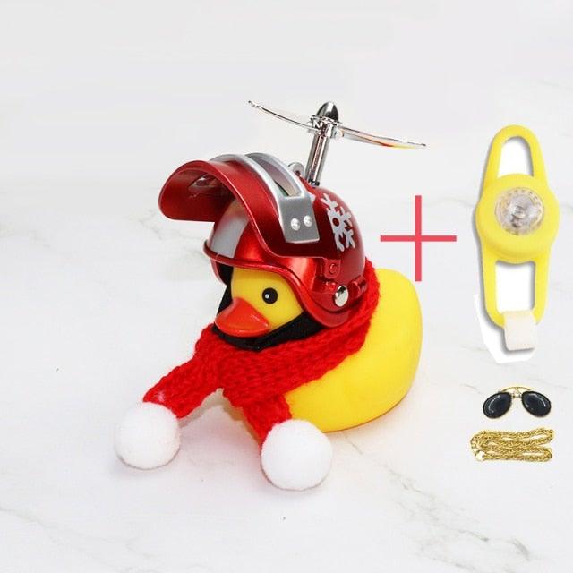 Yellow Duck Bike Ornament with Helmet - Cool Cycling Accessory