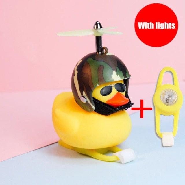 Yellow Duck Bike Ornament with Helmet - Cool Cycling Accessory