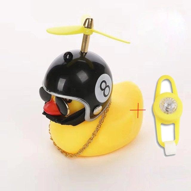 Yellow Duck Bike Ornament with Helmet - Cool Cycling Accessory