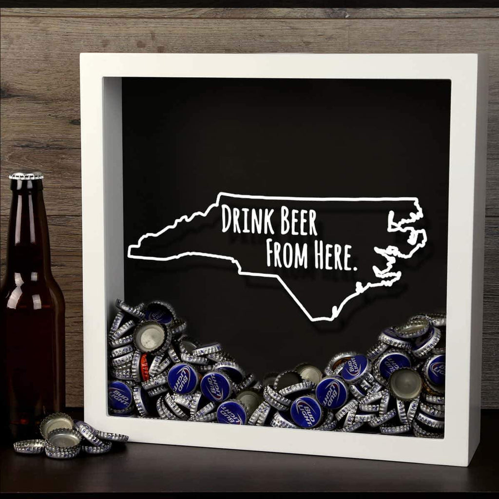 North Carolina Drink Beer From Here Beer Cap Shadow Box