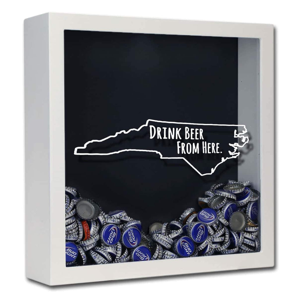 North Carolina Drink Beer From Here Beer Cap Shadow Box