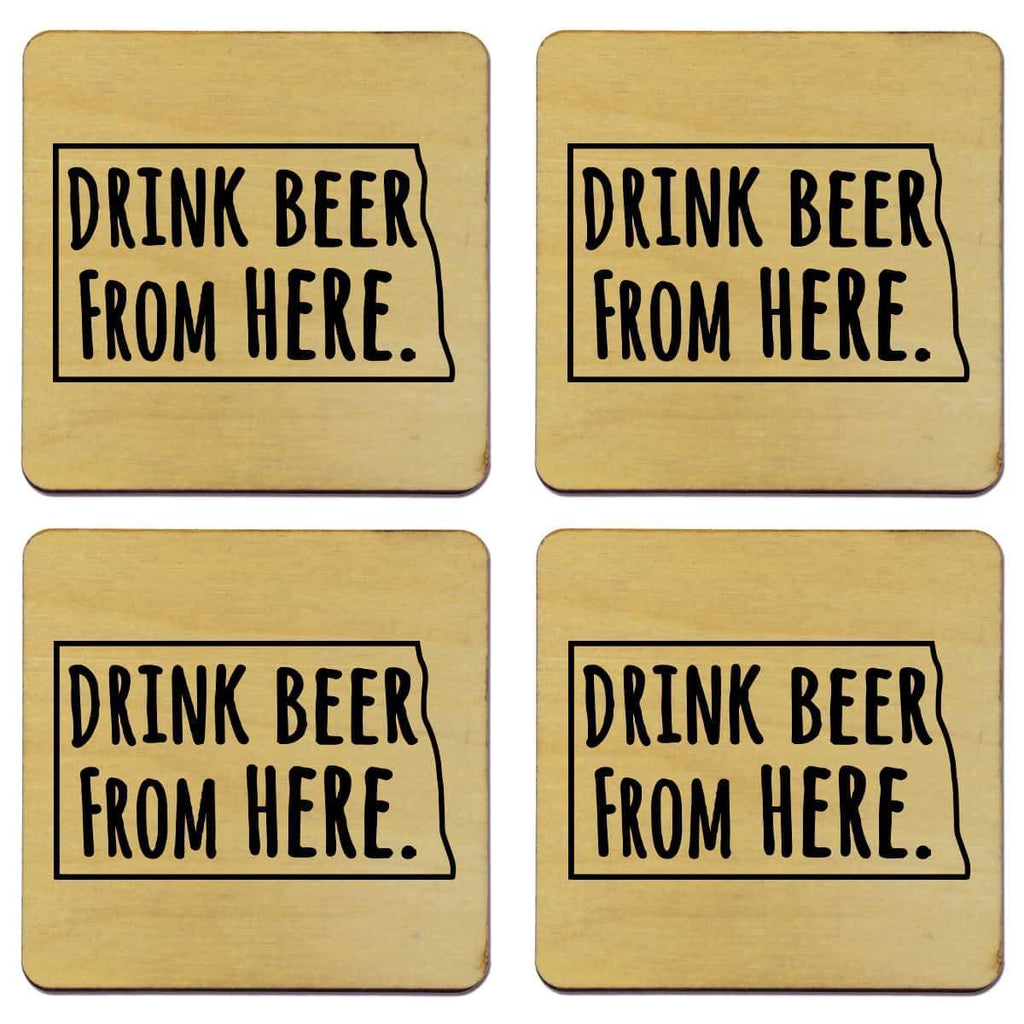 North Dakota Drink Beer From Here Coasters