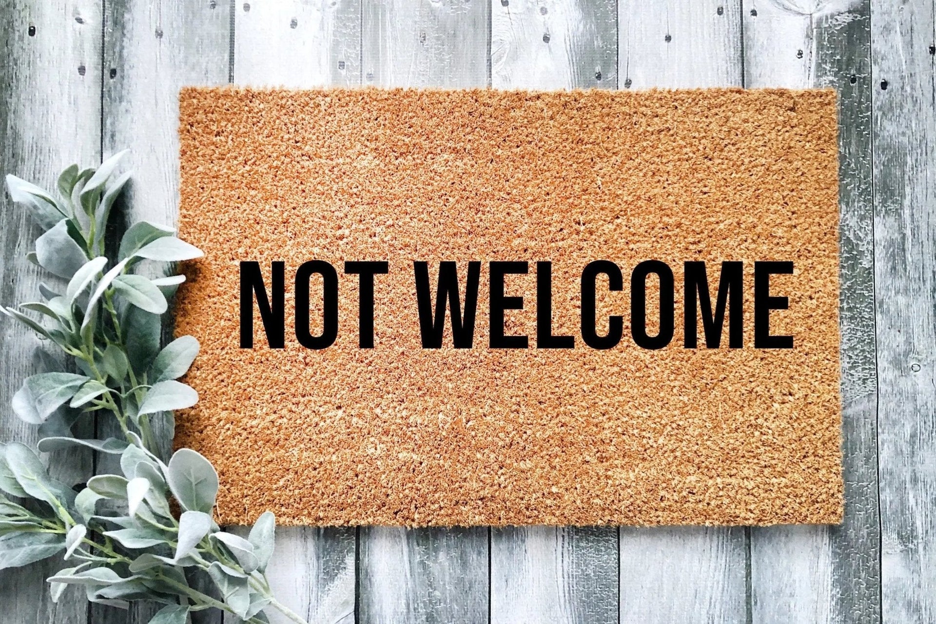 Not Welcome Doormat - Minimalist Funny Entryway Mat