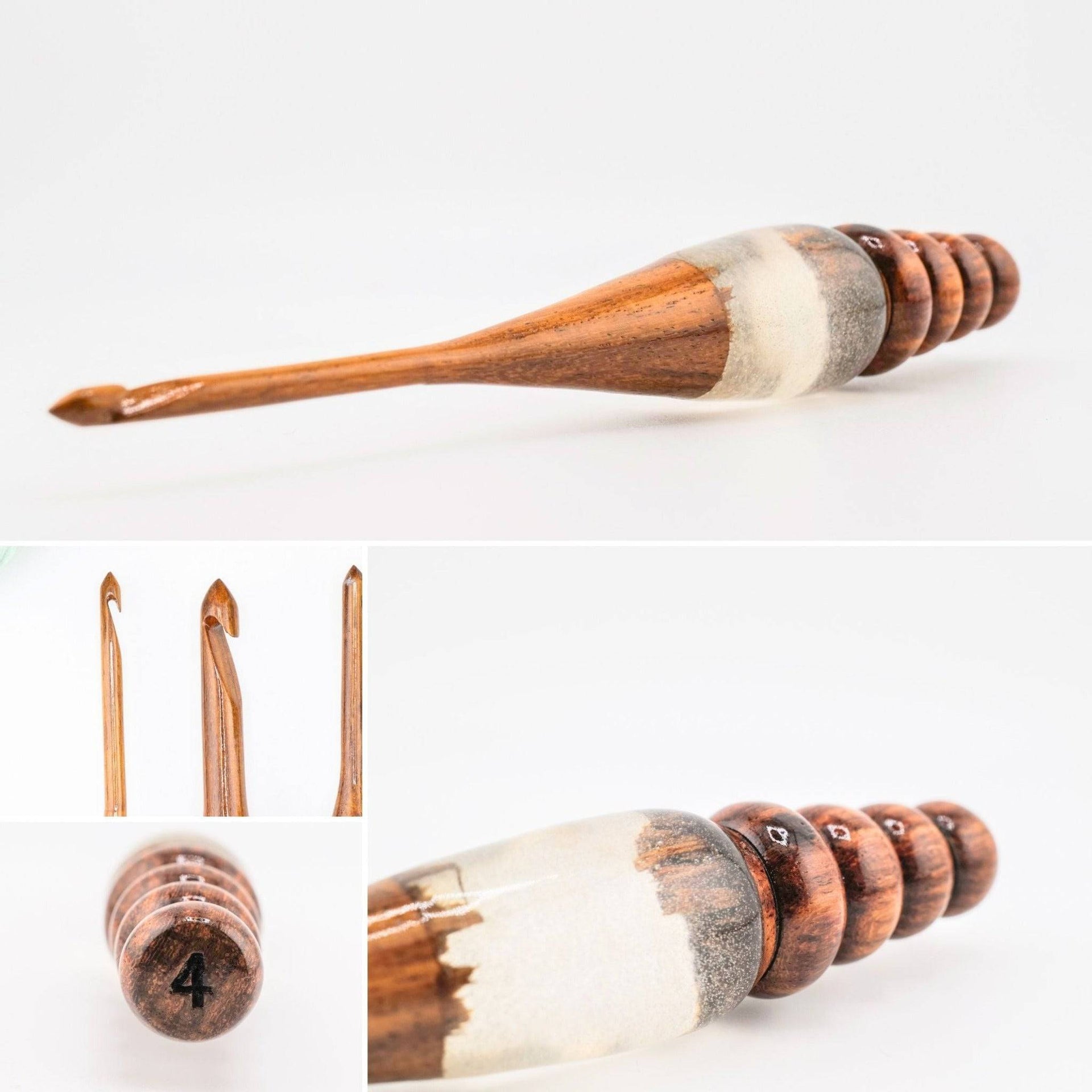 Sparkle Rosewood Crochet Hook - Handcrafted Artisan Size 7