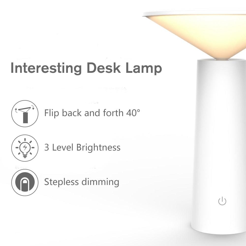 Modern Metallic Touch Sensor Desk Lamp for Bedroom and Office