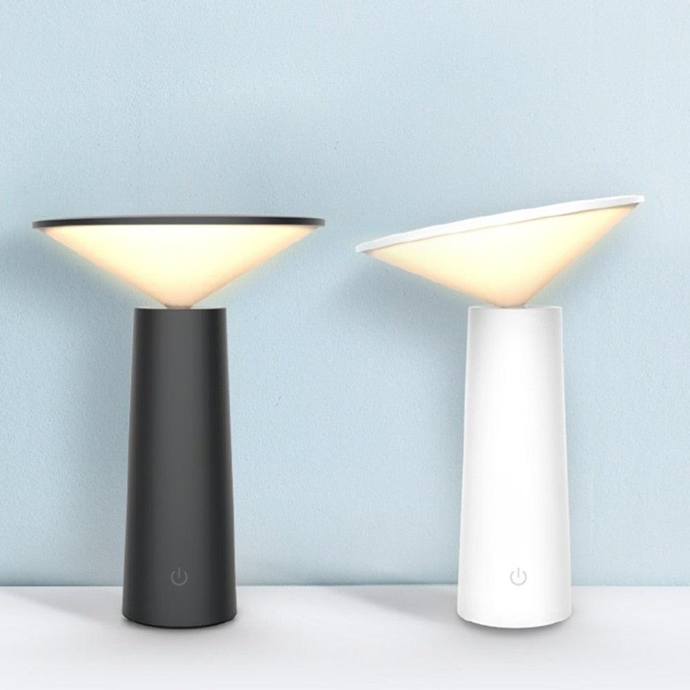 Modern metallic iron desk lamp with touch sensor controls for bedroom or office