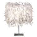 Ethereal Feather LED Table Lamp with Remote - Glamorous Bedside Decor