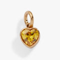 Heart-shaped November birthstone charm with 'Balance' engraving.